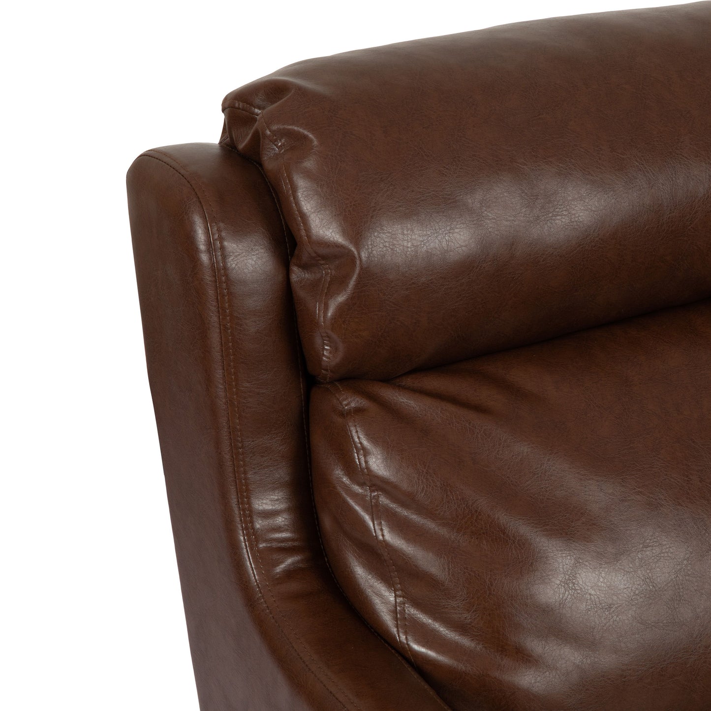Contemporary Club Chair With Waterfall Back - Dark Brown