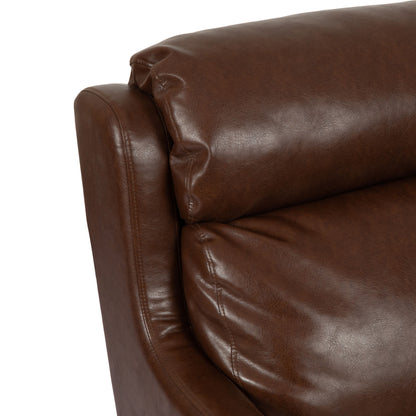 Contemporary Club Chair With Waterfall Back - Dark Brown