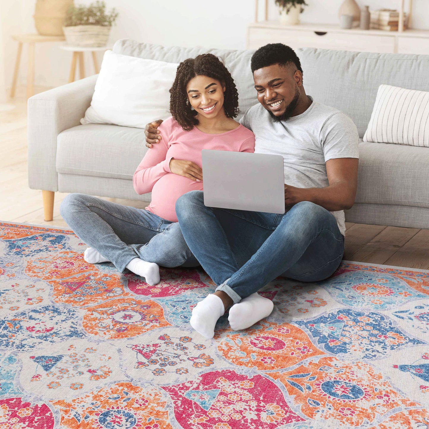 Maval - 3' X 5' Washable Area Rug - Cream