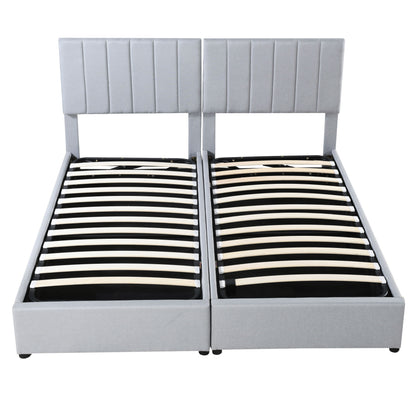 King Size Upholstered Platform Bed With A Hydraulic Storage System - Gray