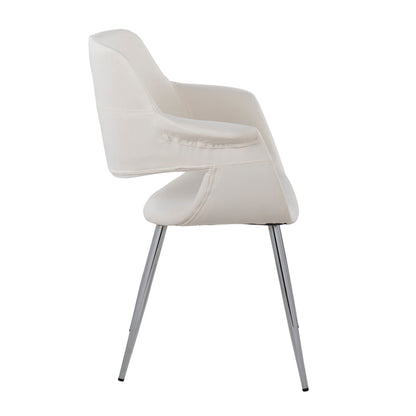 Vintage Flair - Glam / Art Deco Chair (Set of 2) - Chrome / Cream