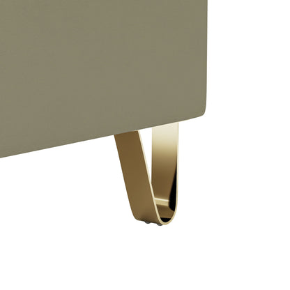 Shiny Velvet Chair With High Resilience Foam And Durable Metal Legs - Cream White