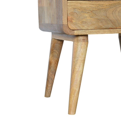 Curved Bedside Table - Oak