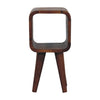 Extra Mini Minimalist Open Curved Bedside Table - Chestnut