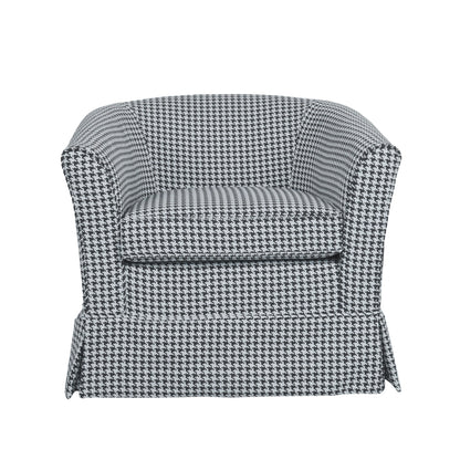 Zeniqua - Upholstered Swivel Chair With Loose Cover - White - Black