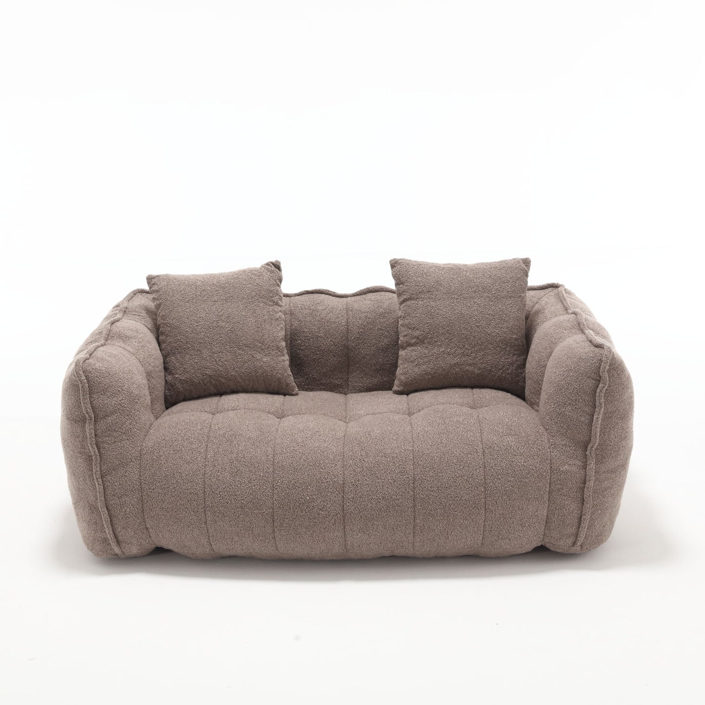 Soft Beanbag Chair With High Resilience Foam Core For Two People - Brown