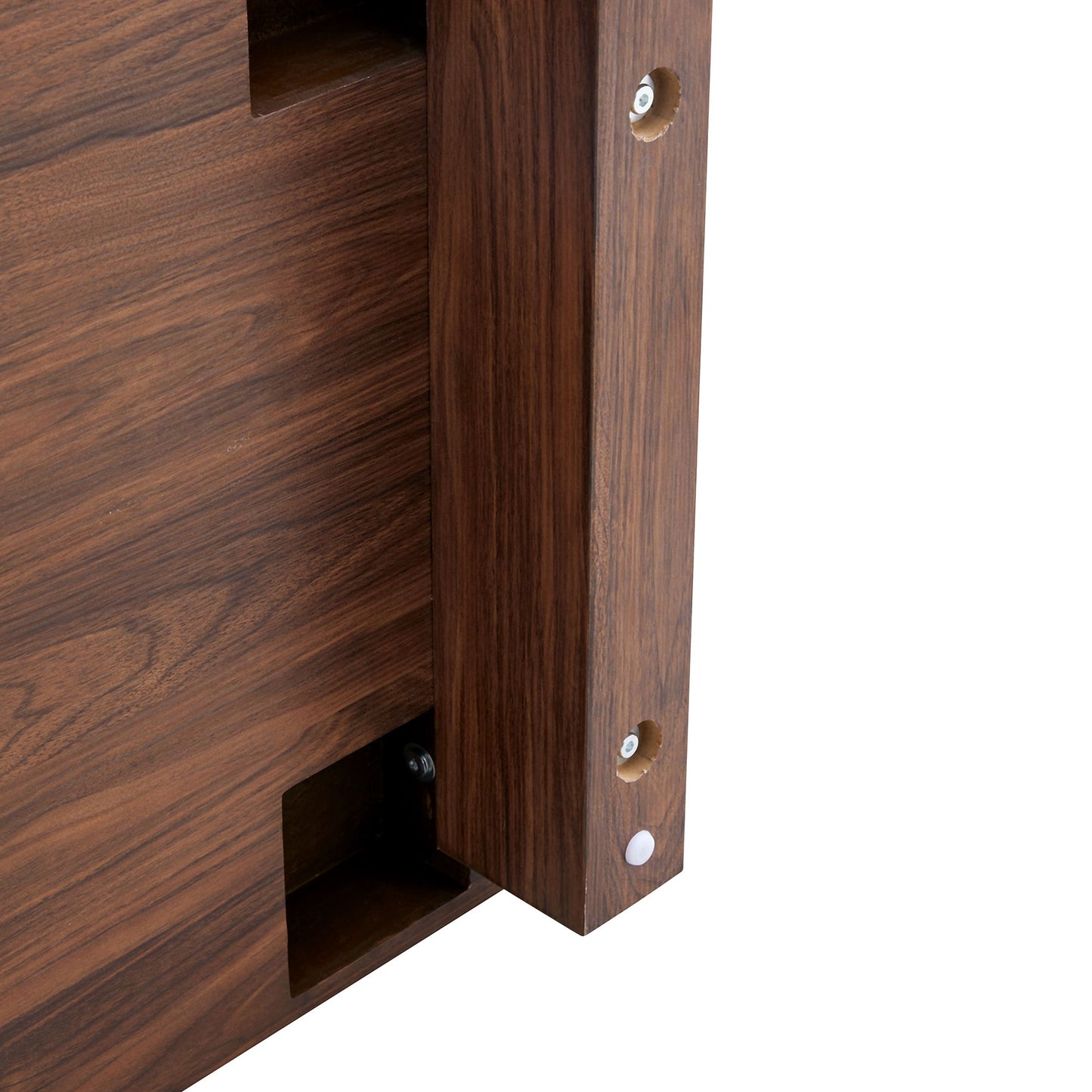 Modern Minimalist Rectangular Coffee Table Measuring Embodies The Simple Charm Of Mid Century Aesthetics, Adding A Touch Of Elegance To Your Living Room - Walnut