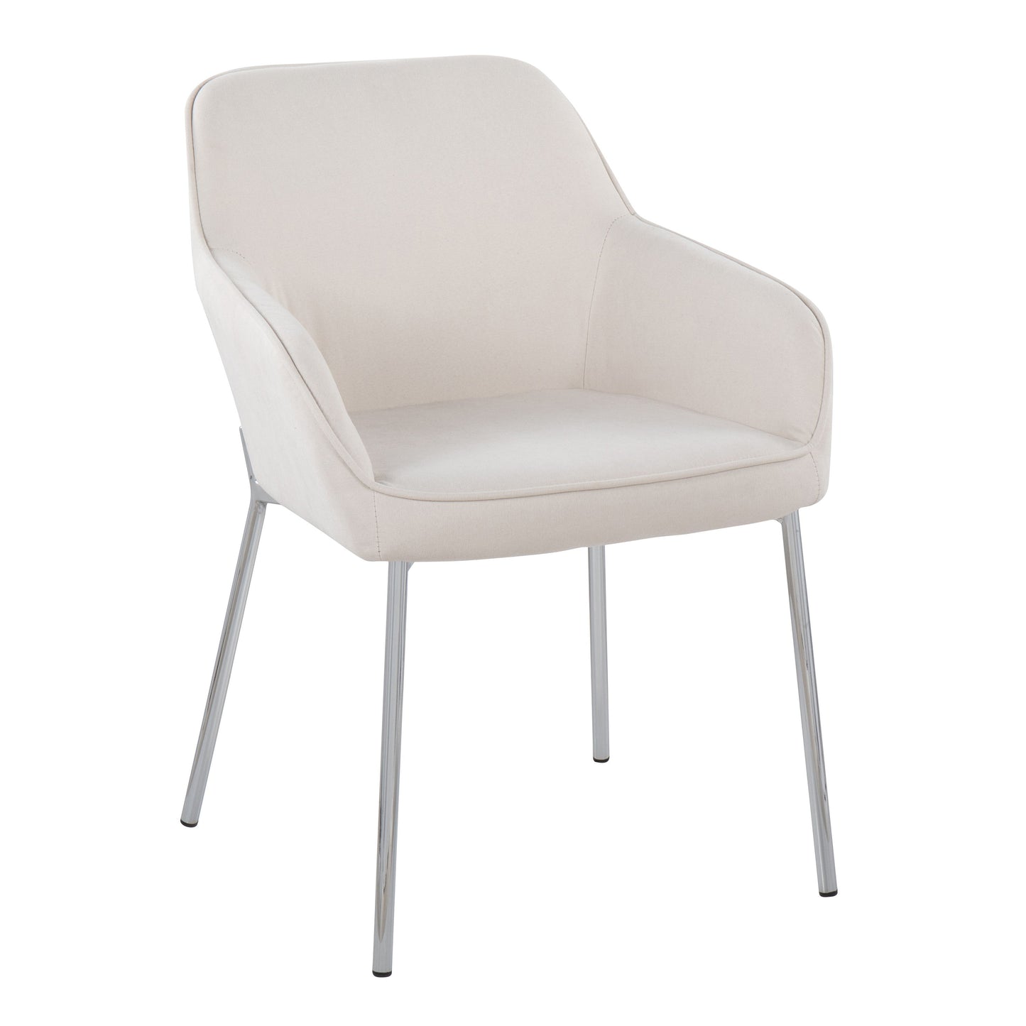 Daniella - Contemporary Dining Chair (Set of 2) - Chrome / Cream