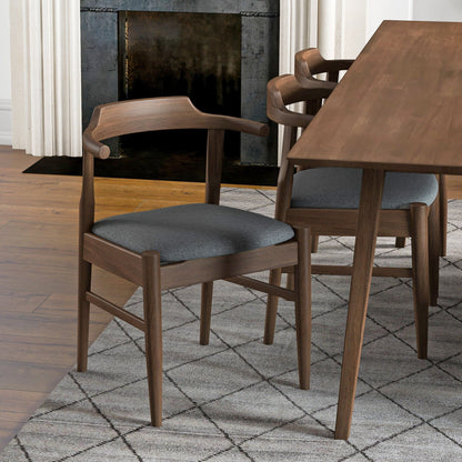 Leon - Mid-Century Modern Dining Chair (Set of 2) - Brown / Light Gray