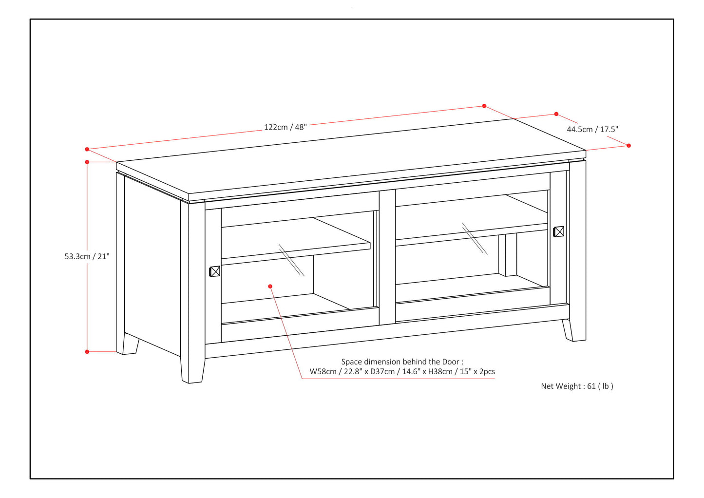 Cosmopolitan - TV Media Stand - Black