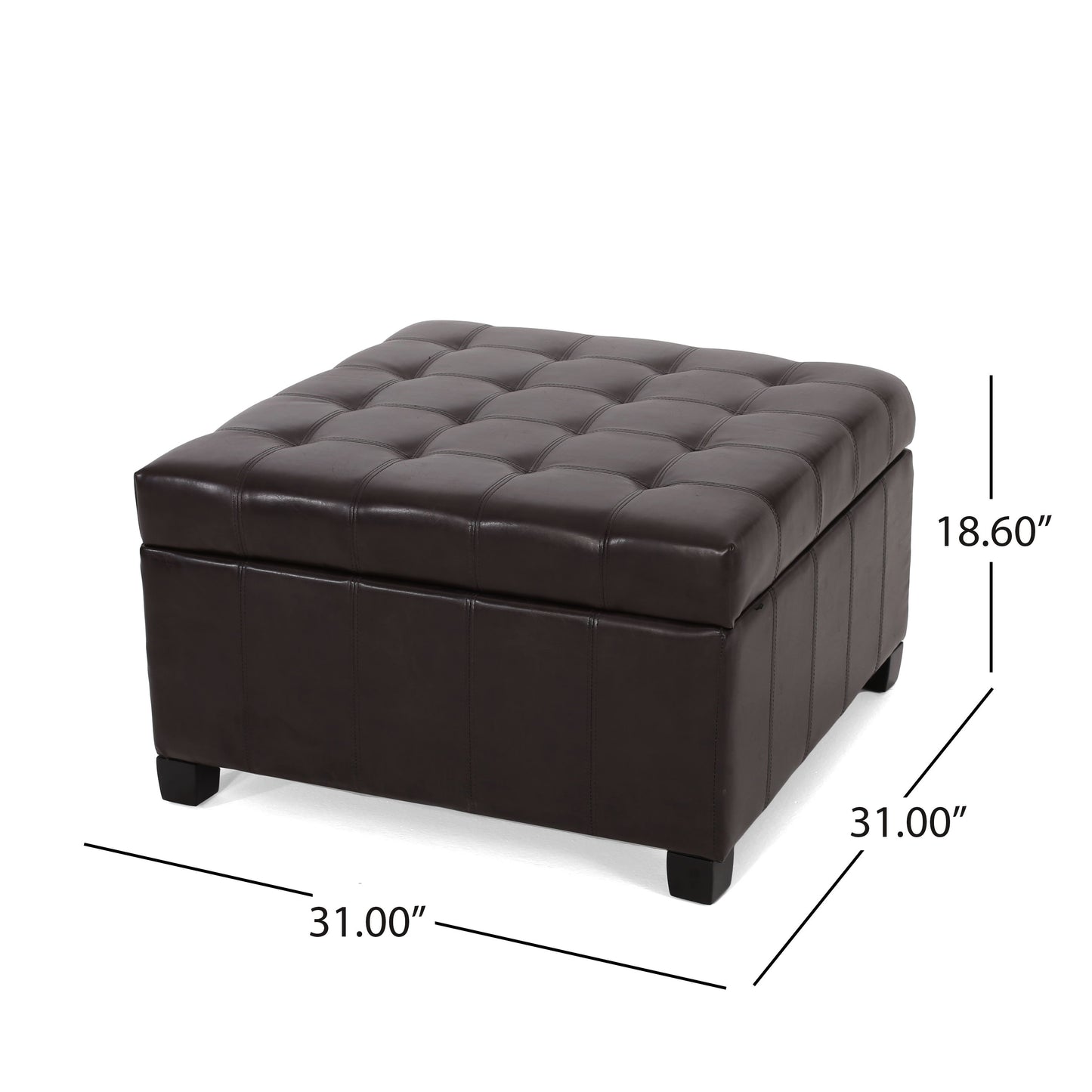 Isabella - Contemporary Ottoman With Storage - Brown
