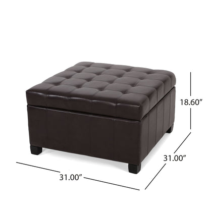 Isabella - Contemporary Ottoman With Storage - Brown