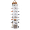 7 Tier Square Rotating Shoe Rack Tower With 360ÔøΩÔøΩ Spinning Organizer - White