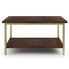 Skyler - Square Coffee Table - Dark Brown / Gold