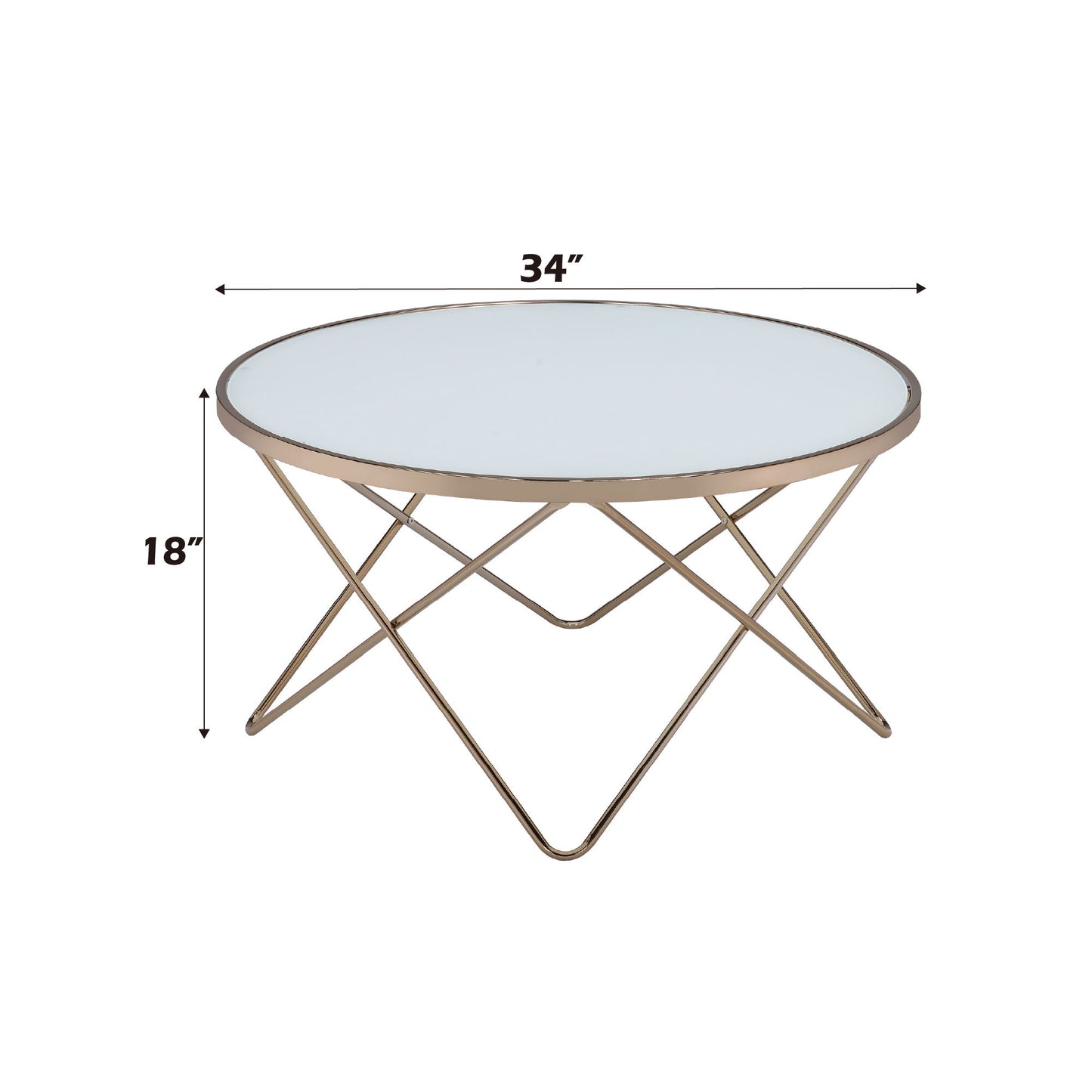 Valora - Glass Top Coffee Table - Champagne