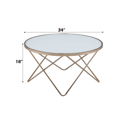 Valora - Glass Top Coffee Table - Champagne