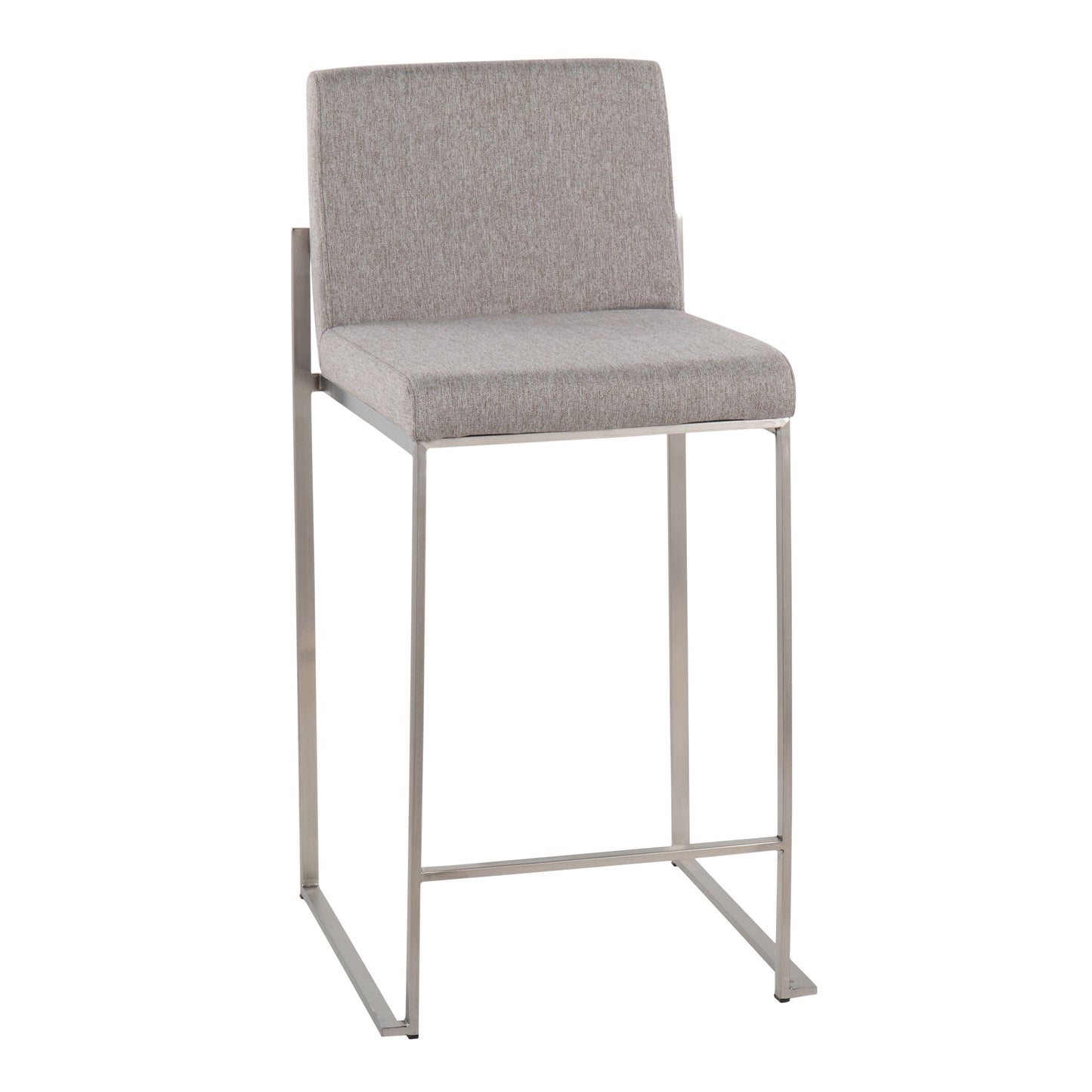 Fuji - Contemporary High Back Counter Stool (Set of 3) - Gray