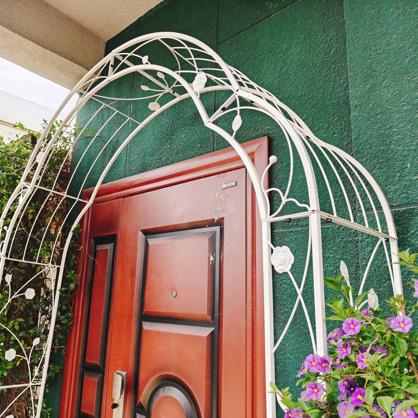 Metal Garden Arch Assemble Freely With 8 Styles Garden Arbor Trellis Climbing Plants Support Rose Arch Outdoor Arch Wedding Arch Party Events Archway - Cream White