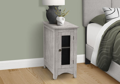 Accent End Table, Narrow, Storage, Transitional - Gray Wash