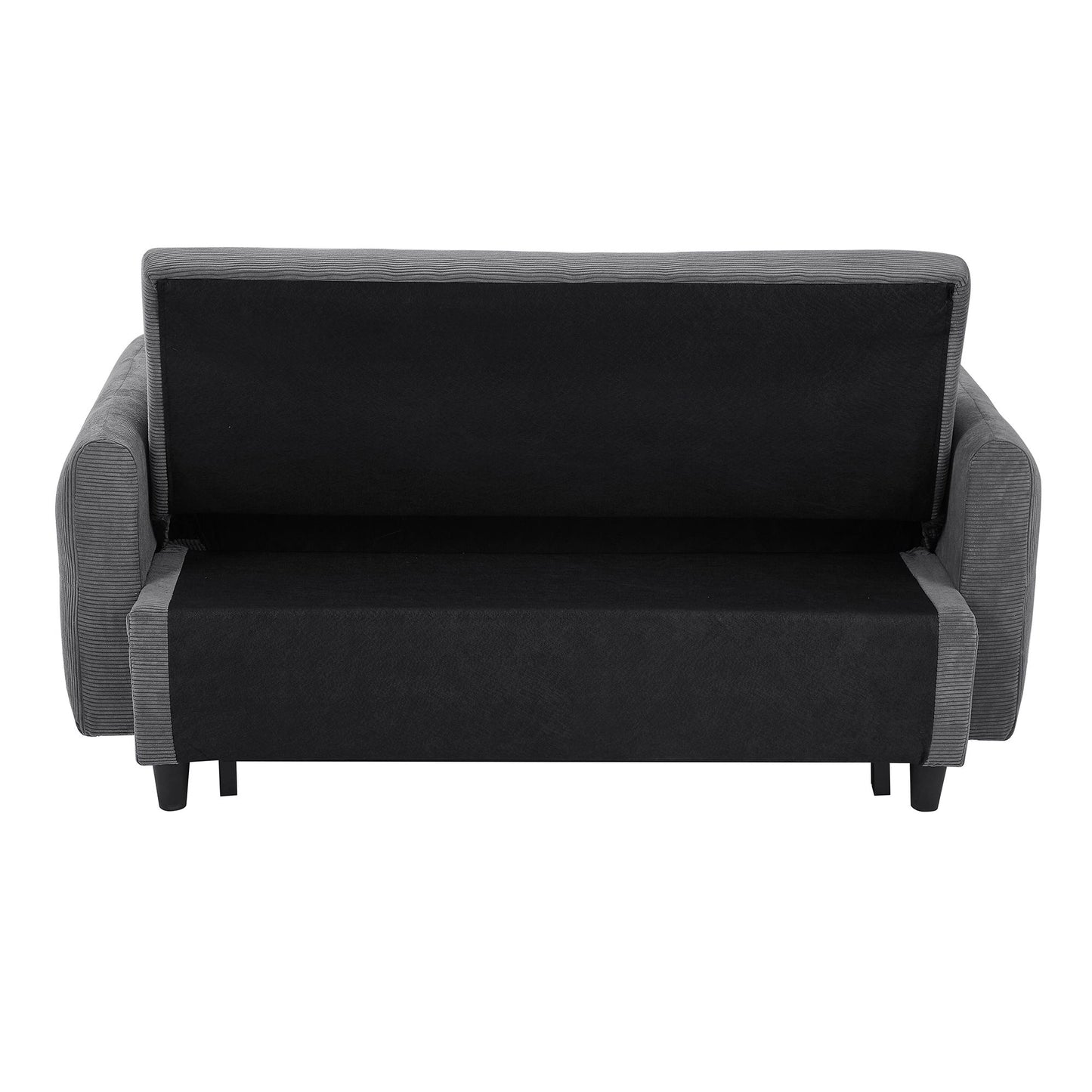 Pull Out Sofa Bed Convertible Couch 2 Seat Loveseat Sofa Modern Sleeper Sofa With 2 Throw Pillows And USB Ports For Living Room - Dark Gray
