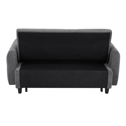 Pull Out Sofa Bed Convertible Couch 2 Seat Loveseat Sofa Modern Sleeper Sofa With 2 Throw Pillows And USB Ports For Living Room - Dark Gray