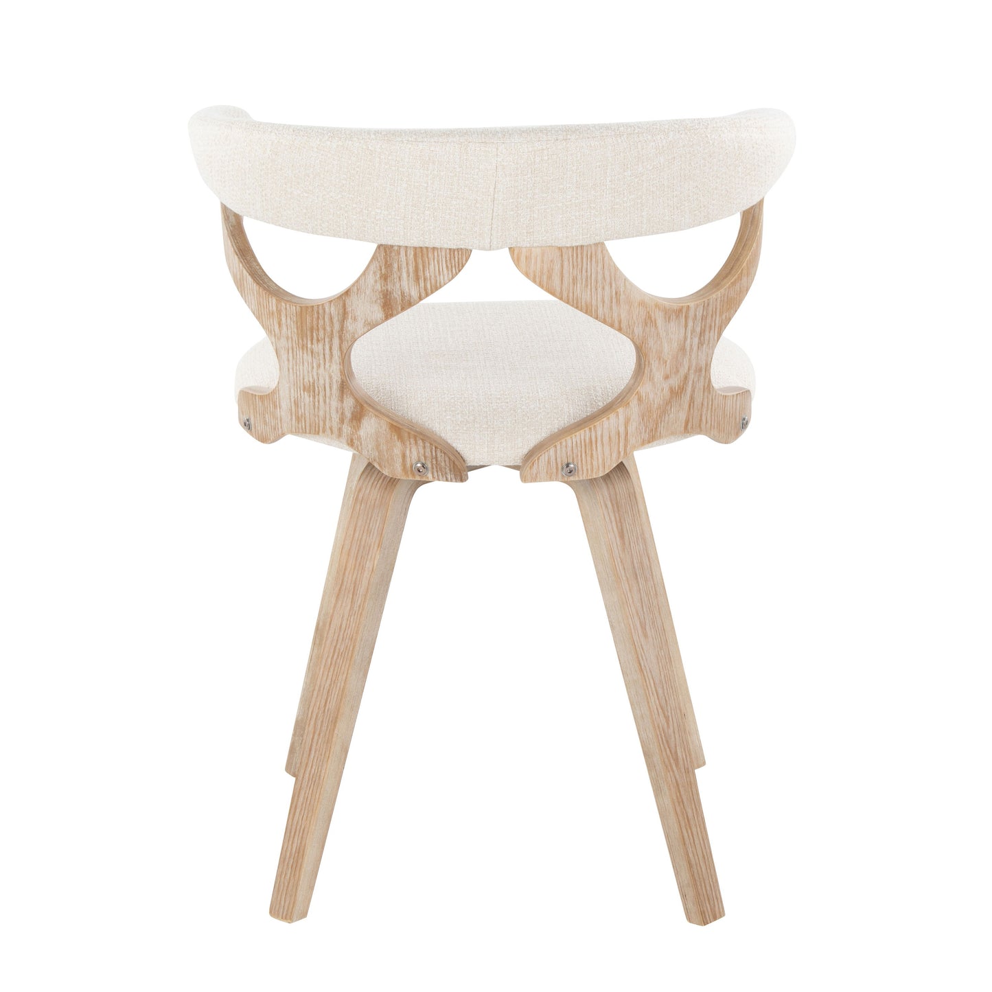Gardenia - Mid-Century Modern Dining / Chair - White Washed / Cream
