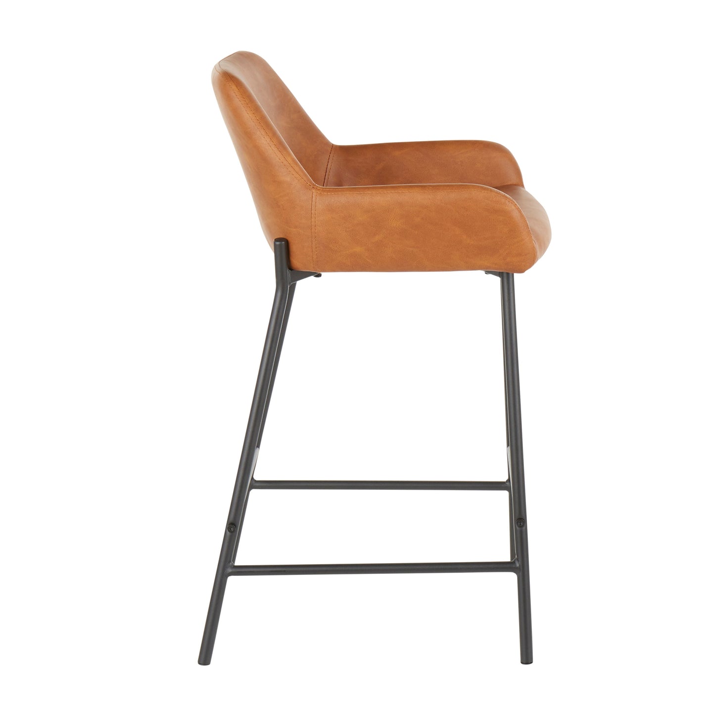 Daniella - Industrial Counter Stool (Set of 2) - Black / Camel
