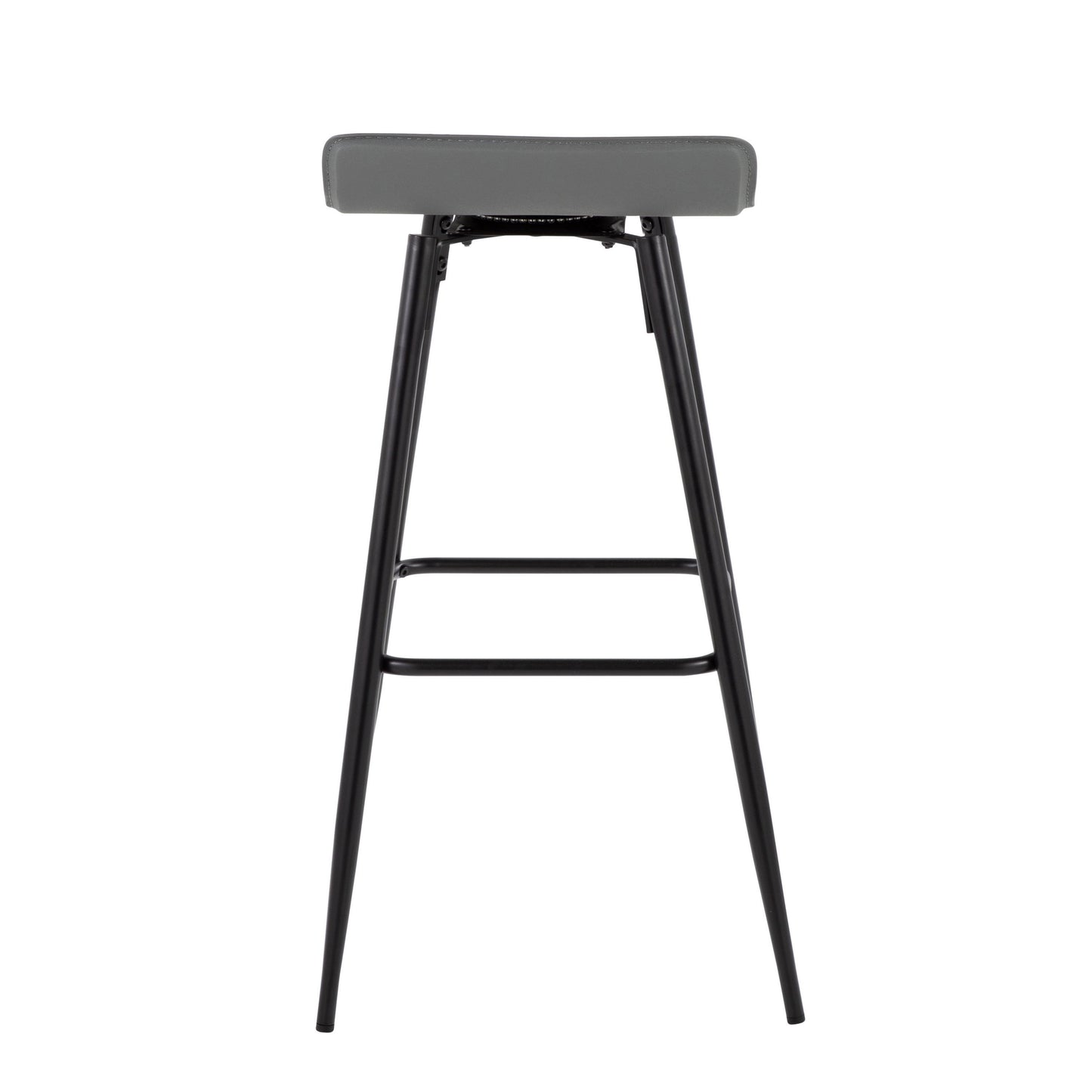 Ale - Contemporary Fixed Height Bar Stool (Set of 2) - Gray / Black