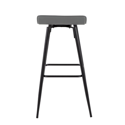 Ale - Contemporary Fixed Height Bar Stool (Set of 2) - Gray / Black
