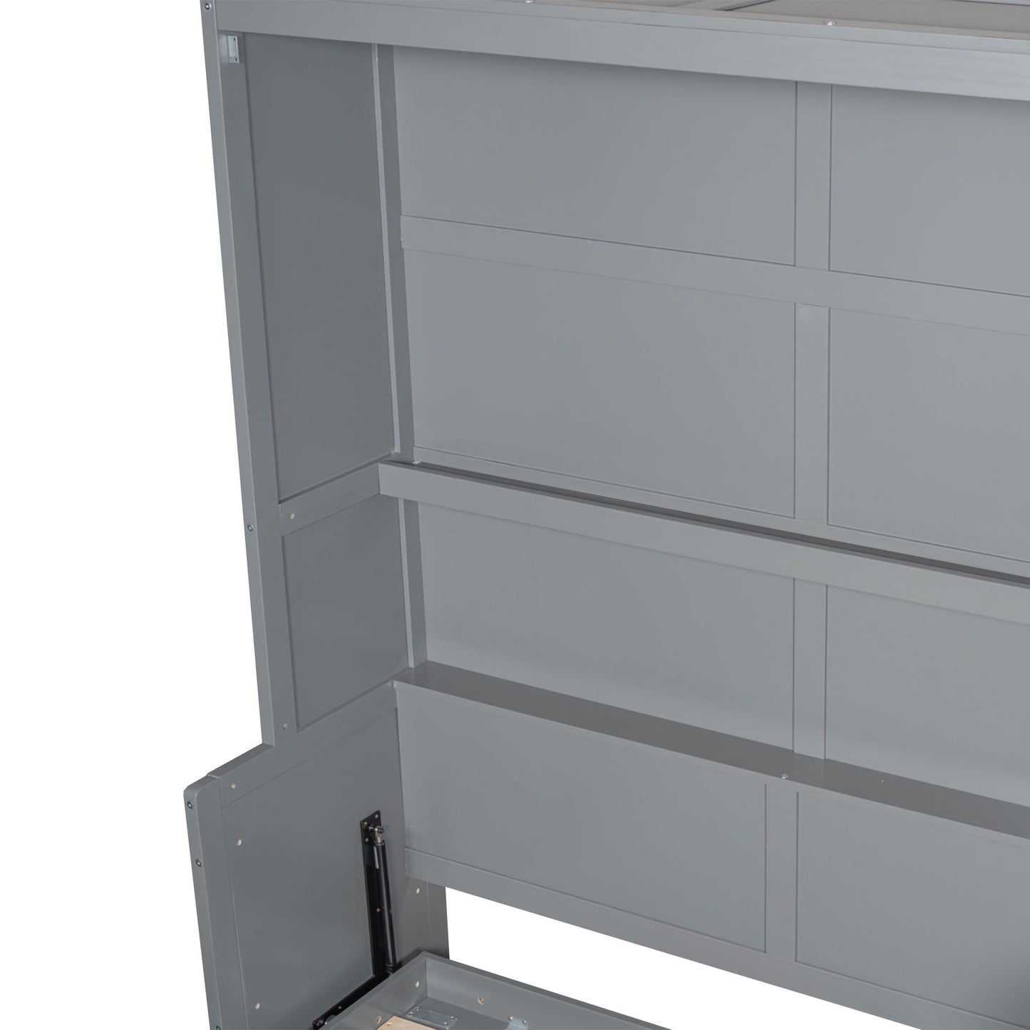 Queen Size Murphy Elegant Wall Bed With Closet - Gray
