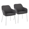 Daniella - Contemporary Dining Chair (Set of 2) - Chrome / Charcoal