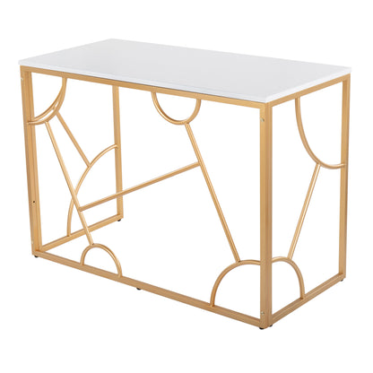 Constellation - Contemporary Desk - Gold / White
