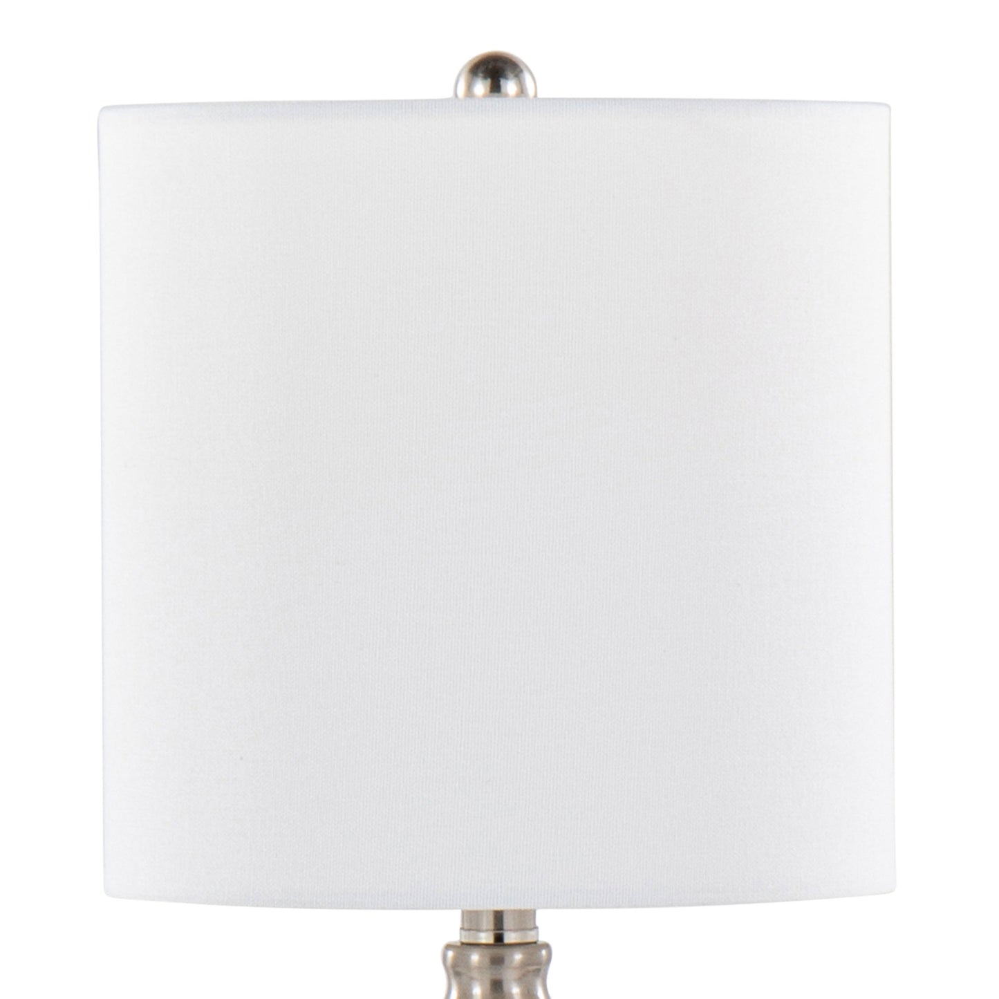 Belle - Contemporary Clear Wrinkle Lamp (Set of 2) - Nickel / White