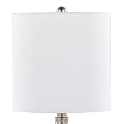 Belle - Contemporary Clear Wrinkle Lamp (Set of 2) - Nickel / White