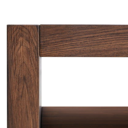 Modern Minimalist Rectangular Coffee Table Measuring Embodies The Simple Charm Of Mid Century Aesthetics, Adding A Touch Of Elegance To Your Living Room - Walnut