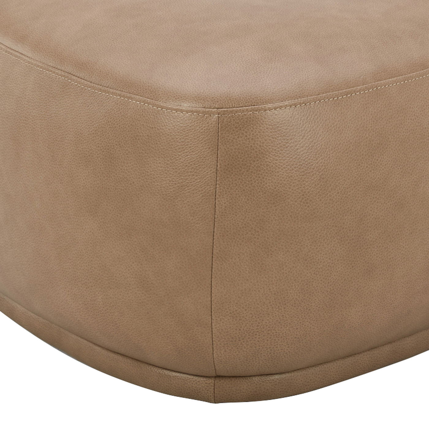 Pebble - Upholstered Rounded Triangle Cocktail Ottoman - Tuscan Tan Brown