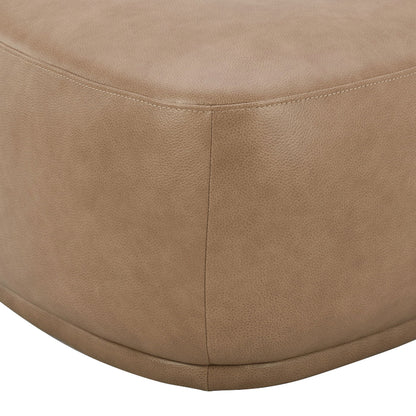 Pebble - Upholstered Rounded Triangle Cocktail Ottoman - Tuscan Tan Brown