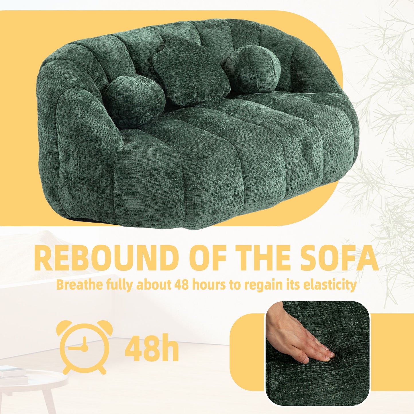 Bean Bag Sofa Lazy Sofa Durable Comfort Lounger High Back Bean Bag Chair Couch For Adults And Kids - Emerald