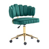 Velvet Home Office Desk Chair, Modern Cute Computer Chair, Wheels Swivel Height Adjustable Task Chair - Emerald