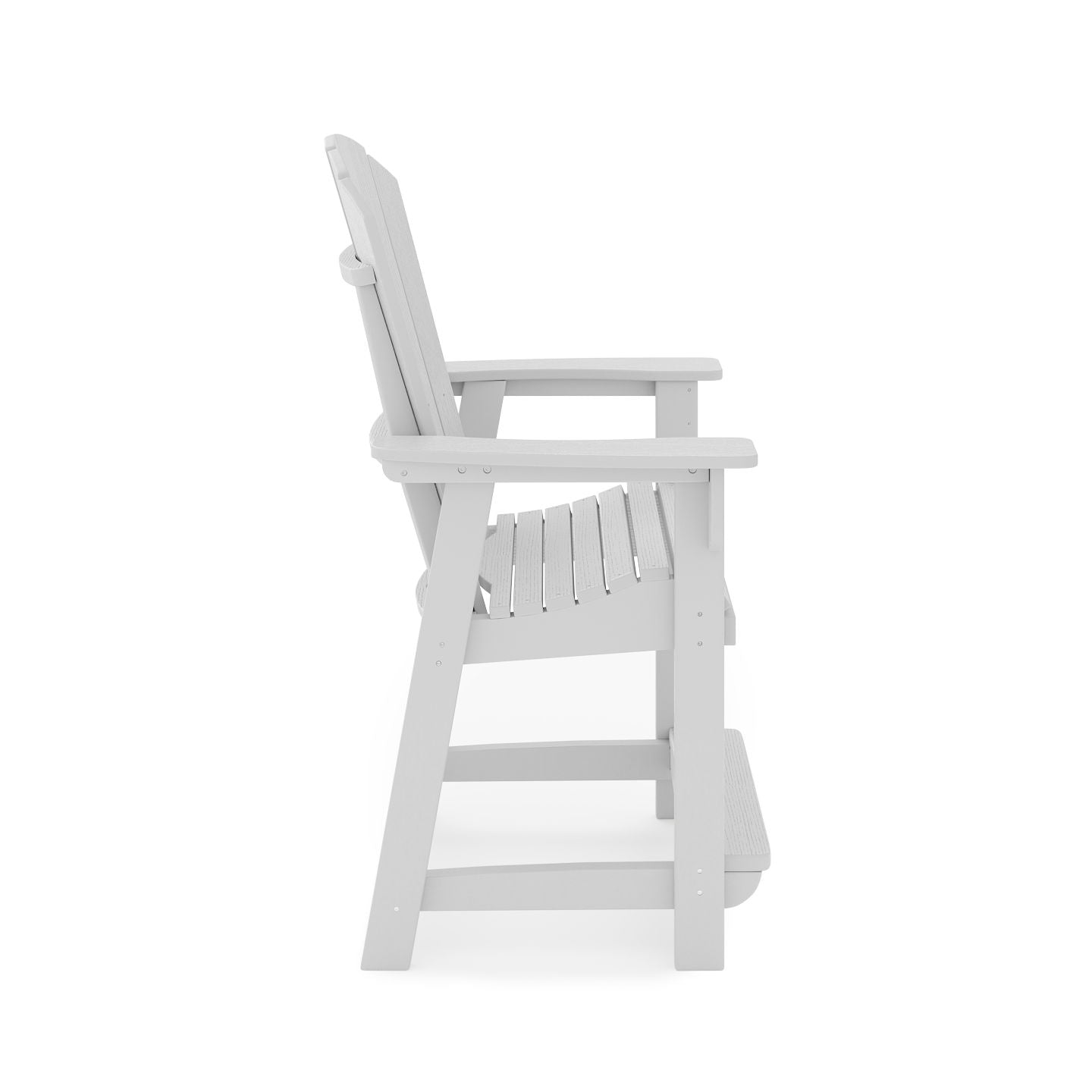 Adirondack Style Counter Chair Stylish HDPE Poly Lumber For Dining, Patio, And Garden Comfort - Dark Gray