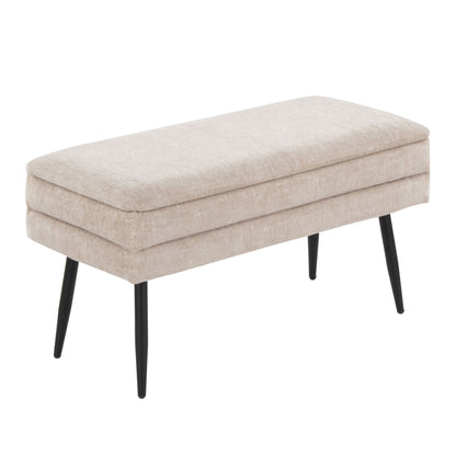 Neapolitan - Contemporary Storage Bench - Black / Light Brown