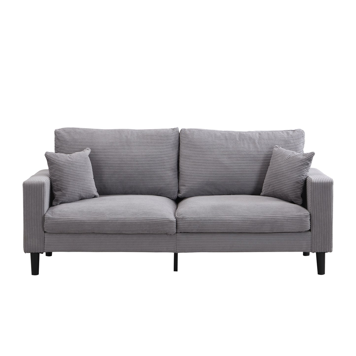 Modern Upholstered 2 Piece Sofa Set With 3 Seater And 2 Seater For Living Room - Light Gray