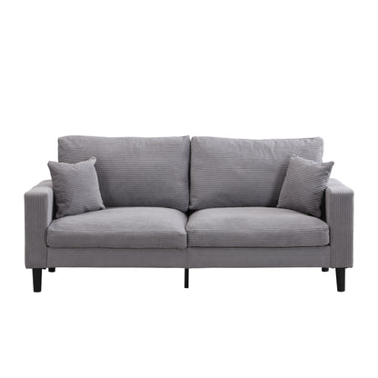 Modern Upholstered 2 Piece Sofa Set With 3 Seater And 2 Seater For Living Room - Light Gray