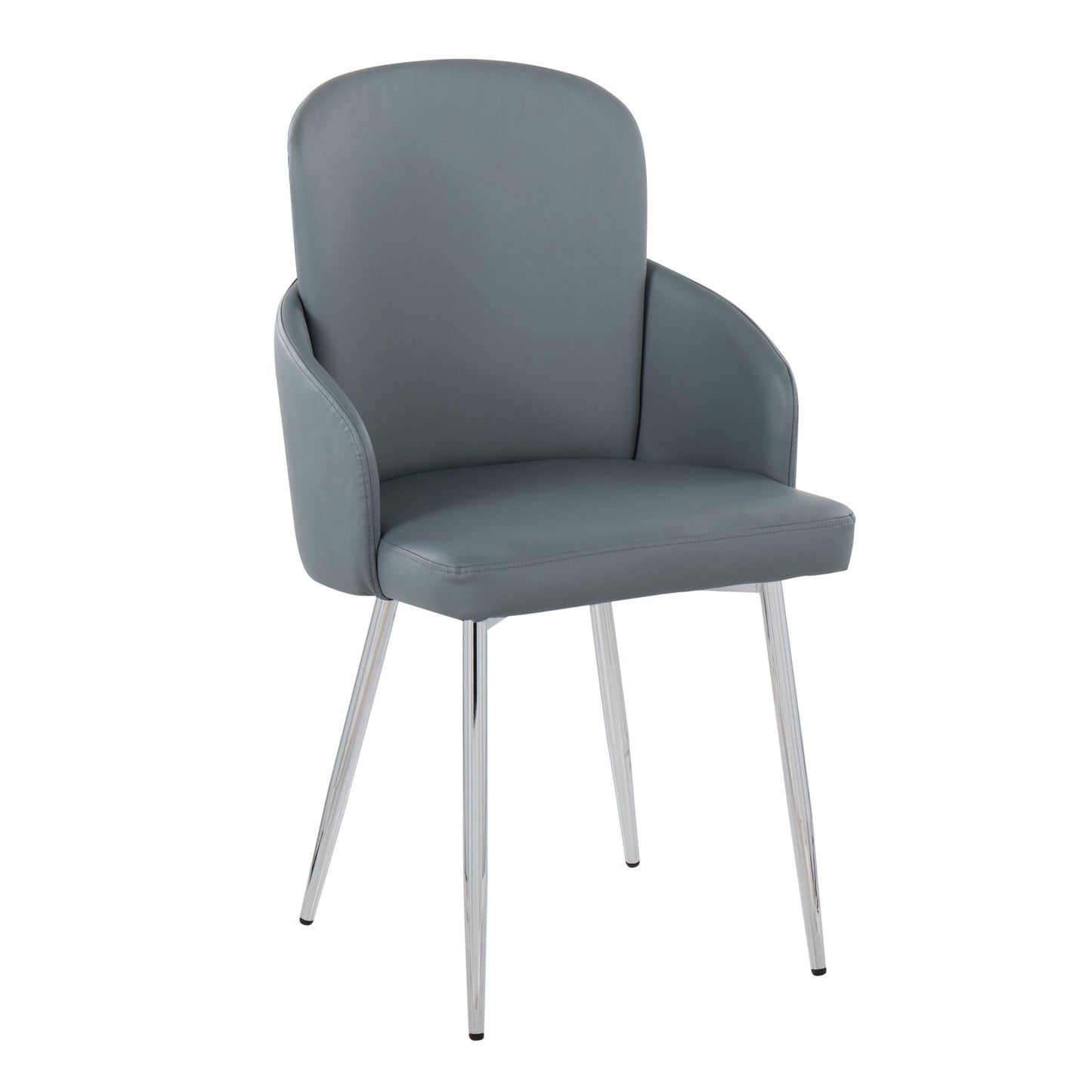 Dahlia - Contemporary Dining Chair (Set of 2) - Chrome / Gray
