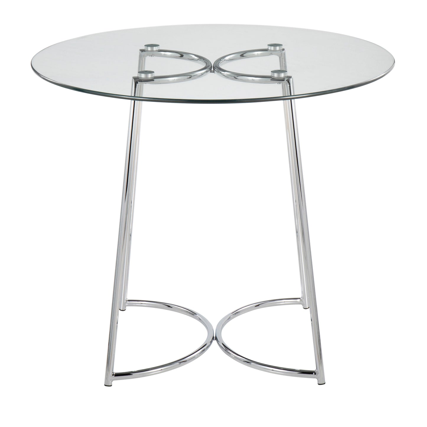 Cece - Contemporary Dinette Table - Chrome / Clear