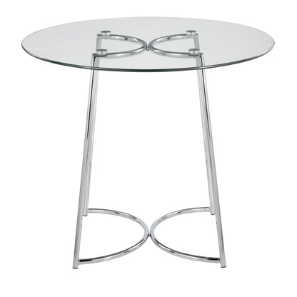Cece - Contemporary Dinette Table - Chrome / Clear