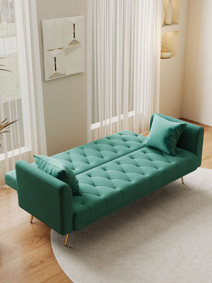 Convertible Double Folding Living Room Sofa Bed - Green