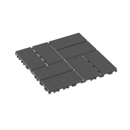 Interlocking Deck Tiles, 44 Pack Patio Deck Tiles, Waterproof Outdoor Use, Polypropylene, 12 X 12" - Dark Gray