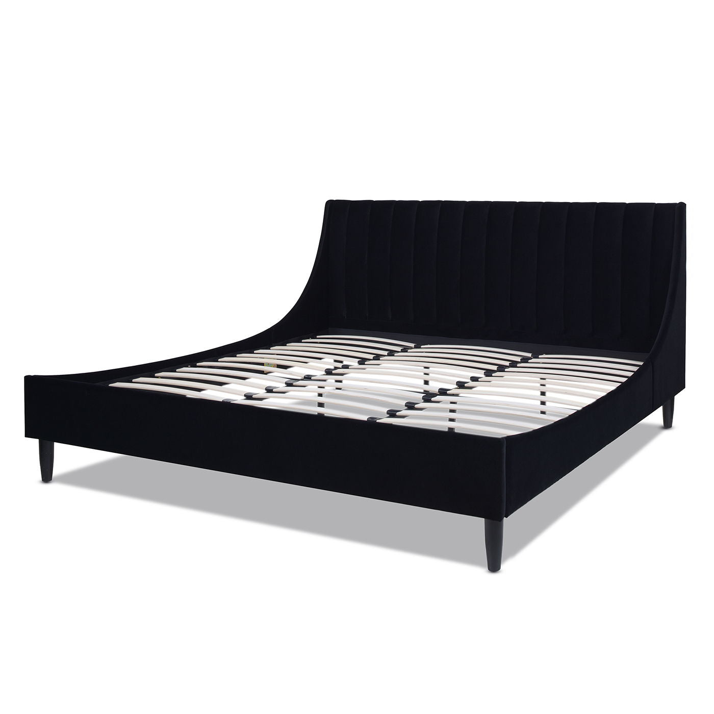 Aspen - King Vertical Tufted Headboard Platform Bed Set - Anthracite Black