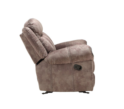 Zubaida - Two Tone Velvet Recliner Loveseat With USB Port Console - Chocolate